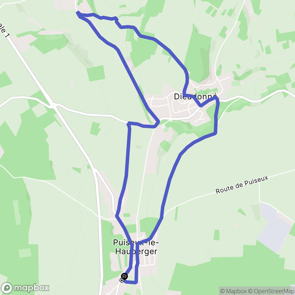 Puiseux-le-Hauberger : carte du parcours de randonnée - France