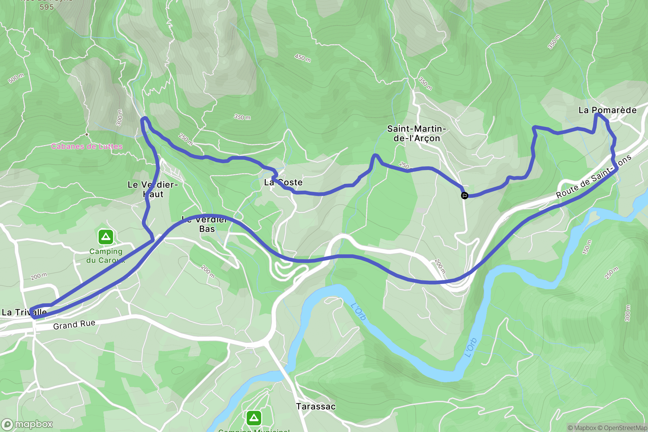 Saint-Martin-de-l'Arçon : carte du parcours de randonnée - France