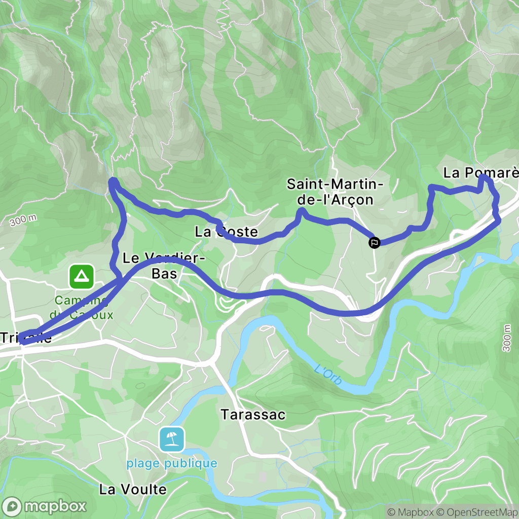 Saint-Martin-de-l'Arçon : carte du parcours de randonnée - France