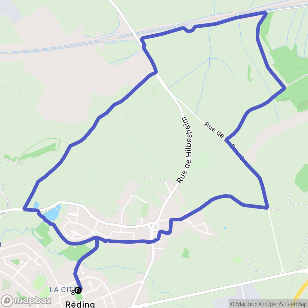 Réding : carte du parcours de randonnée - France