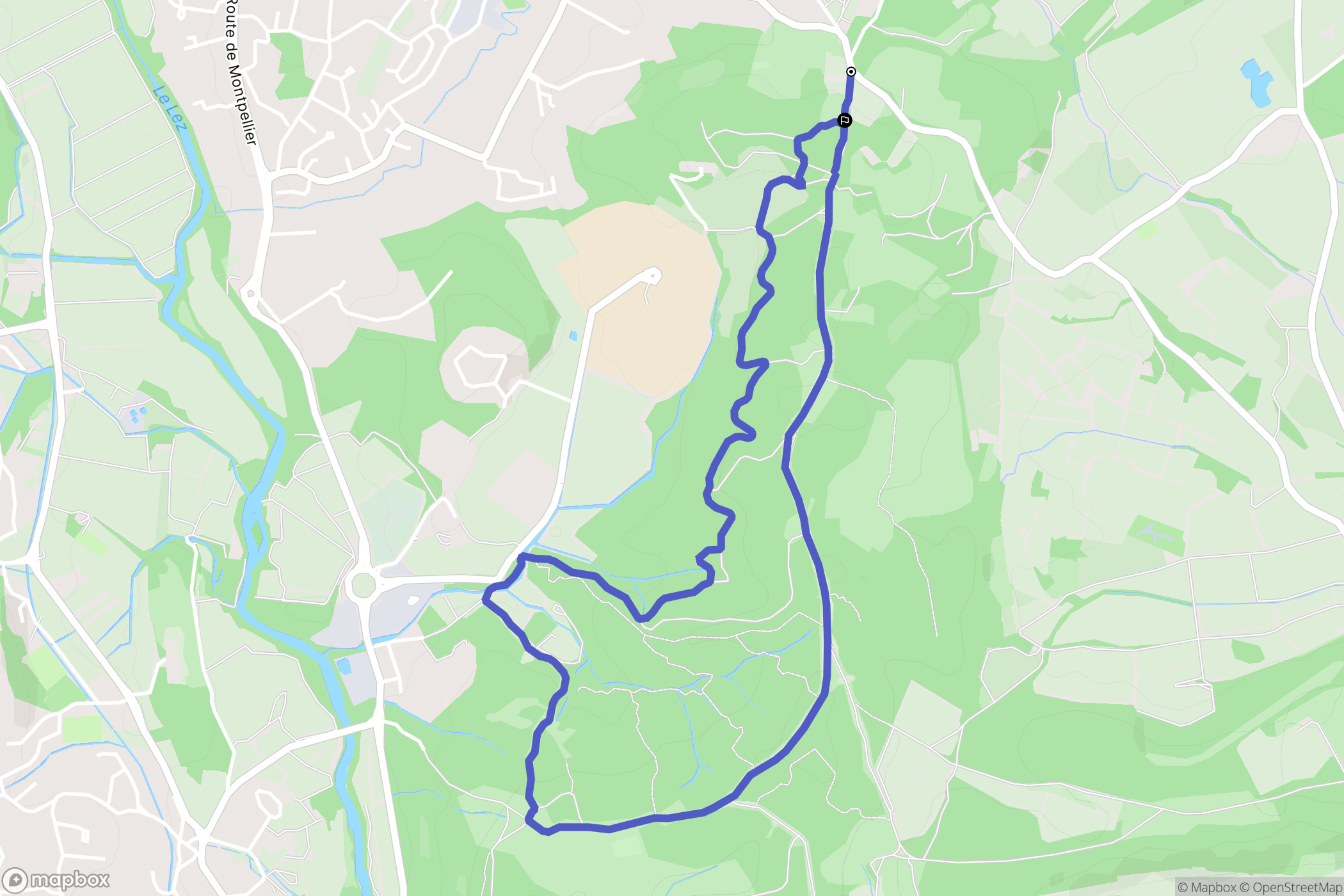 Assas : carte du parcours de randonnée - France