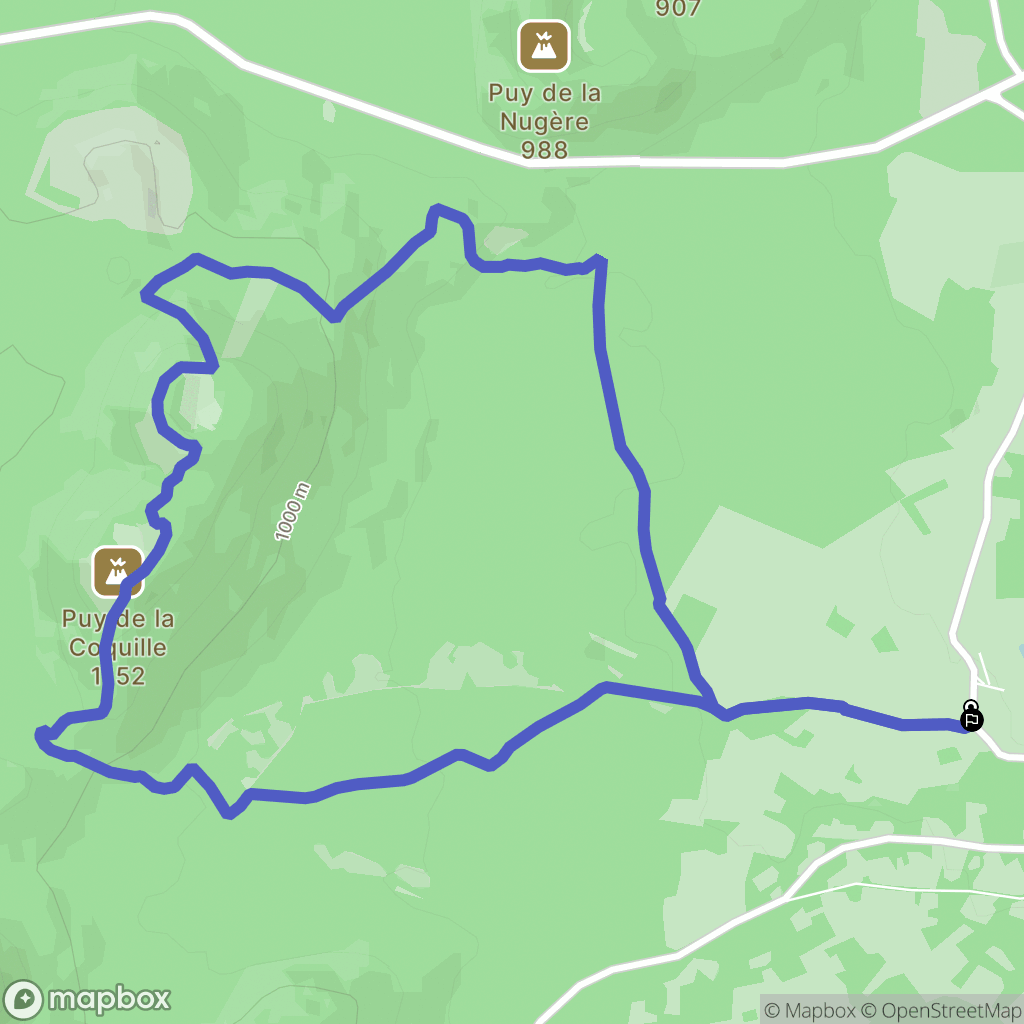 Volvic : carte du parcours de randonnée - France
