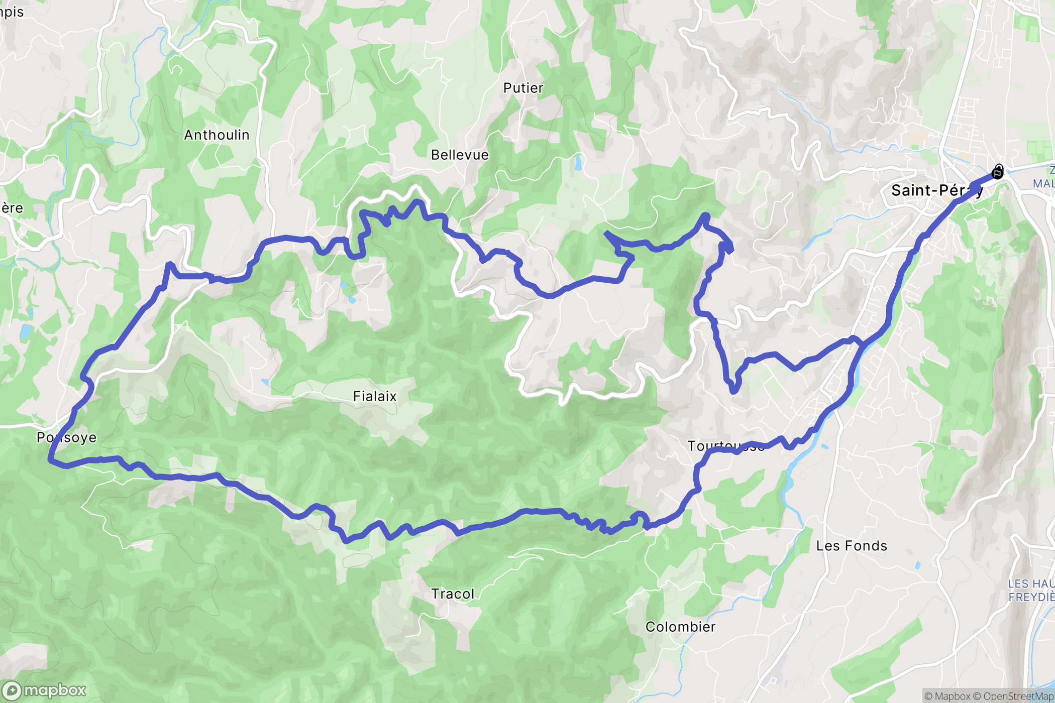 Saint-Péray : carte du parcours de randonnée - France