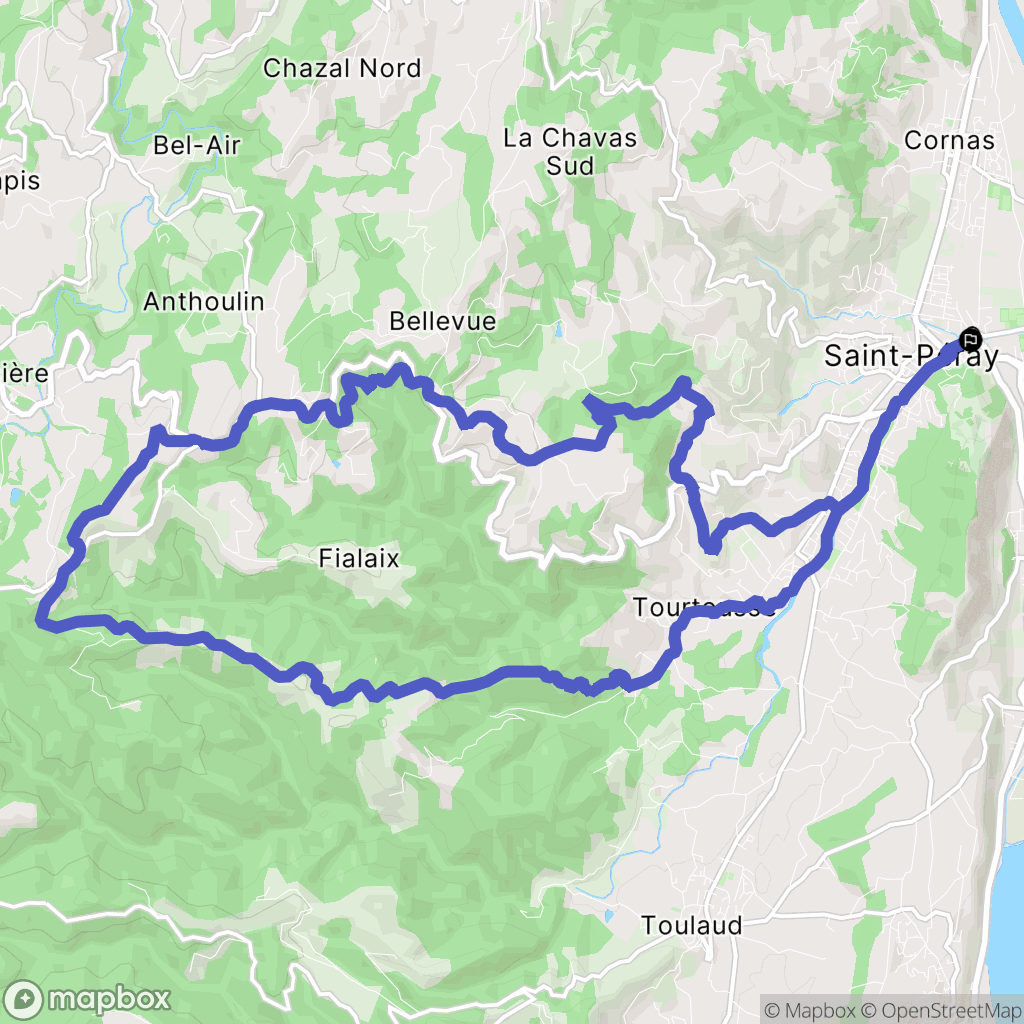 Saint-Péray : carte du parcours de randonnée - France