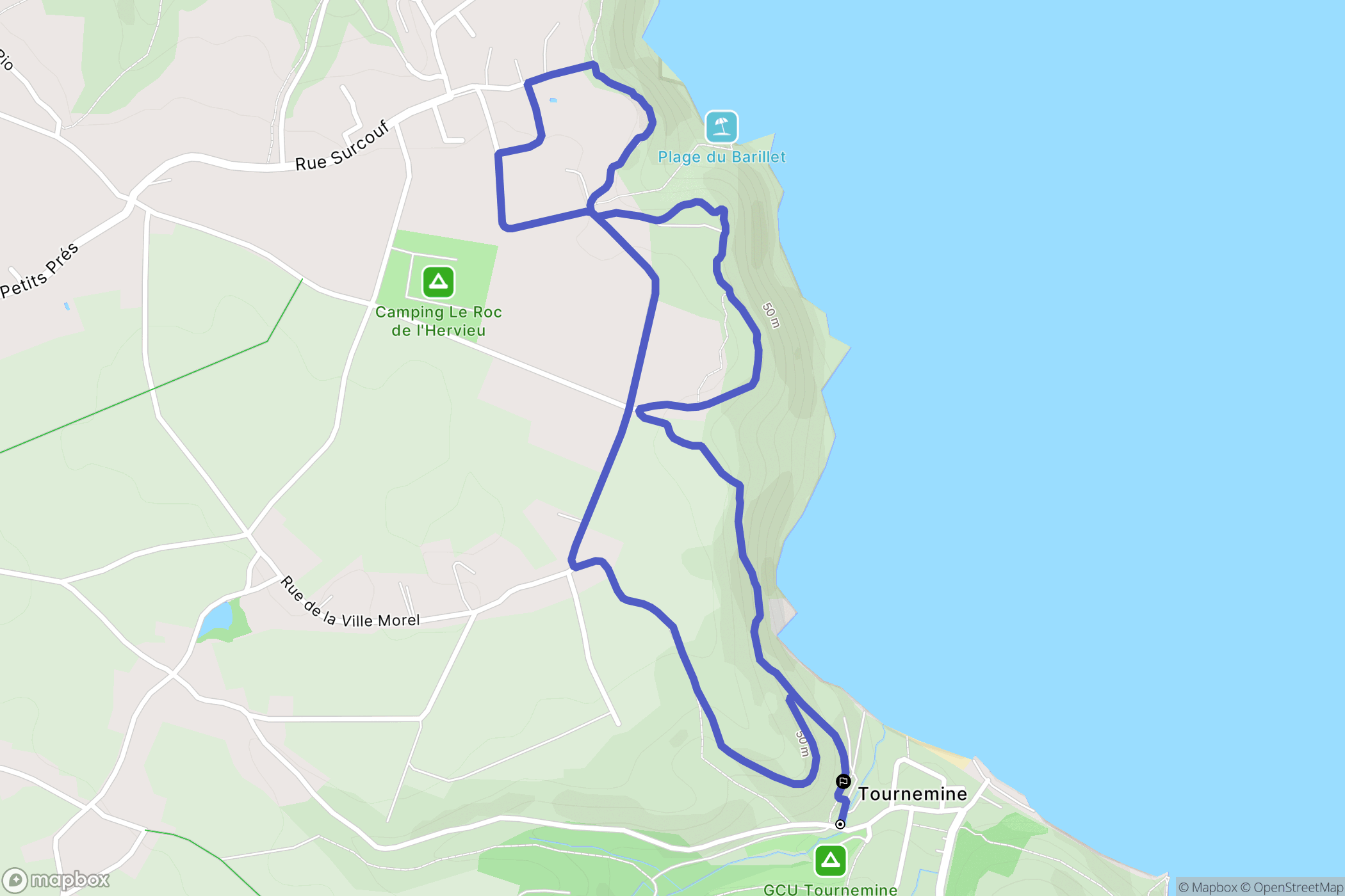 Pordic : carte du parcours de randonnée - France