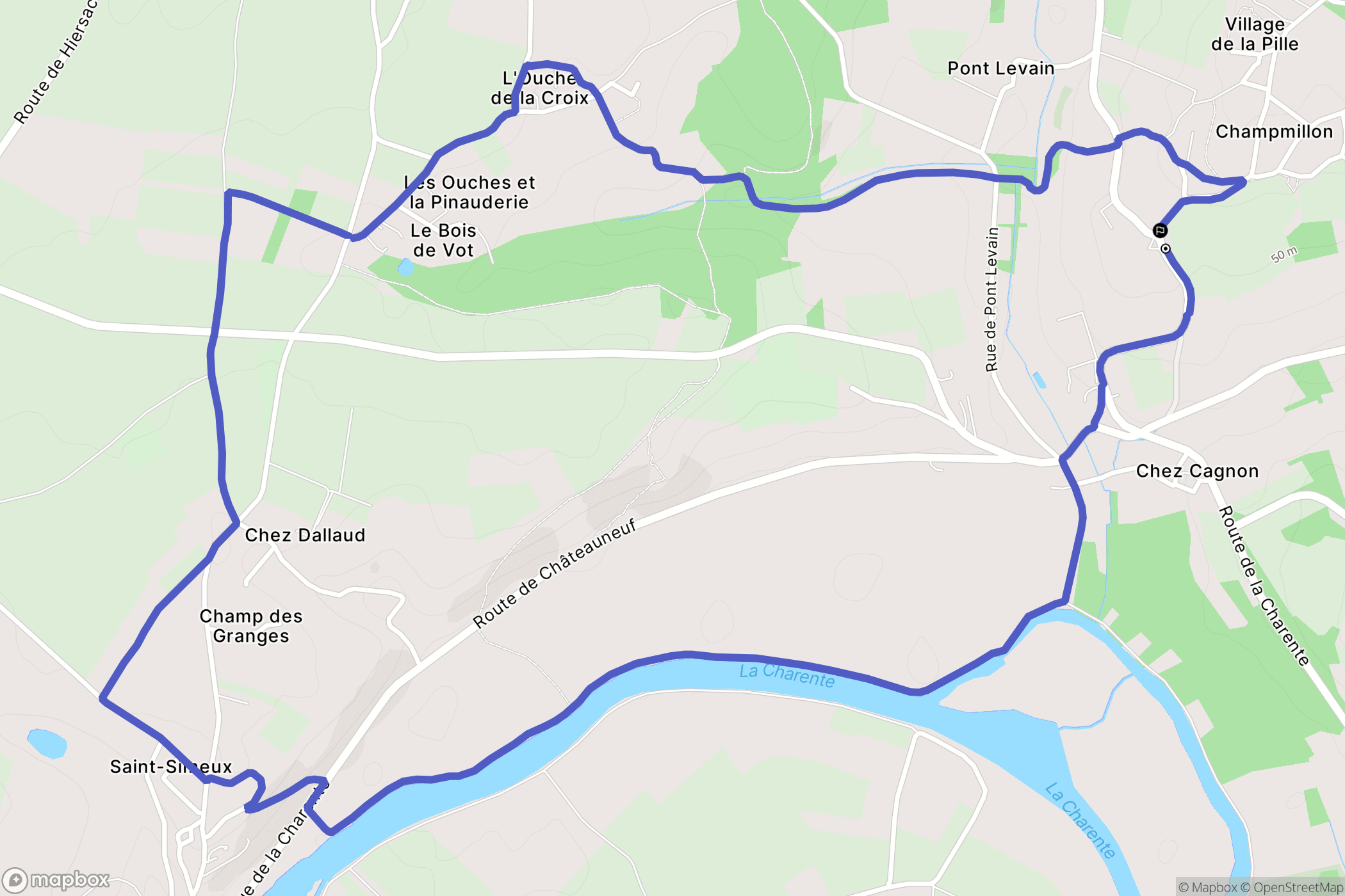 Champmillon : carte du parcours de randonnée - France