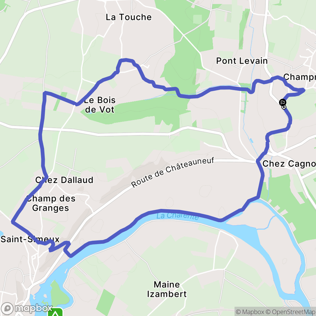 Champmillon : carte du parcours de randonnée - France