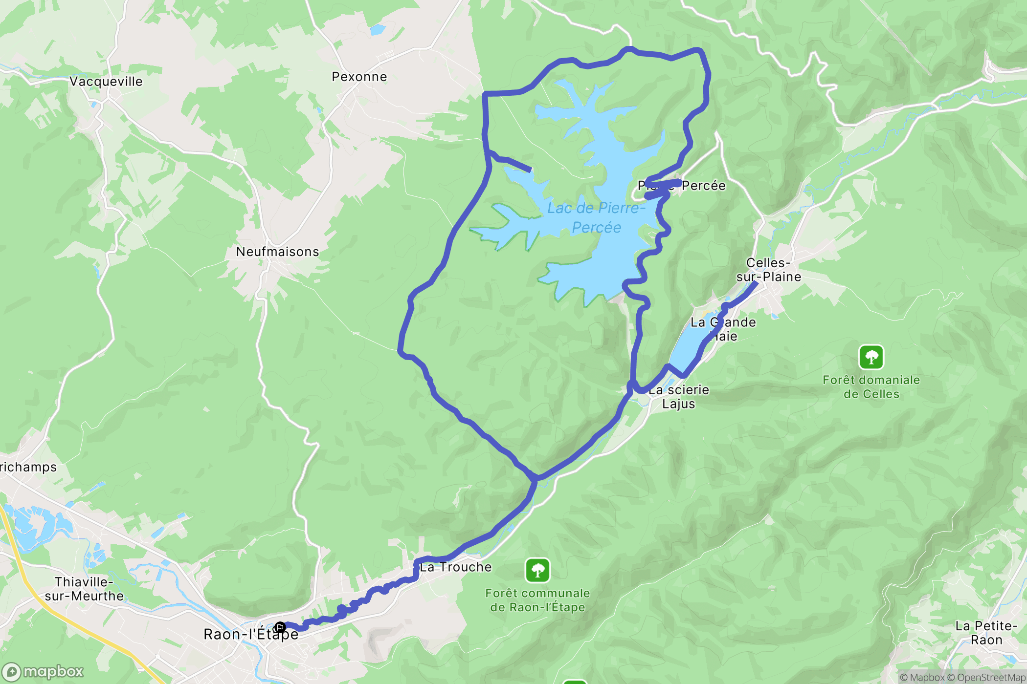 Raon-l'Étape : carte du parcours de randonnée - France