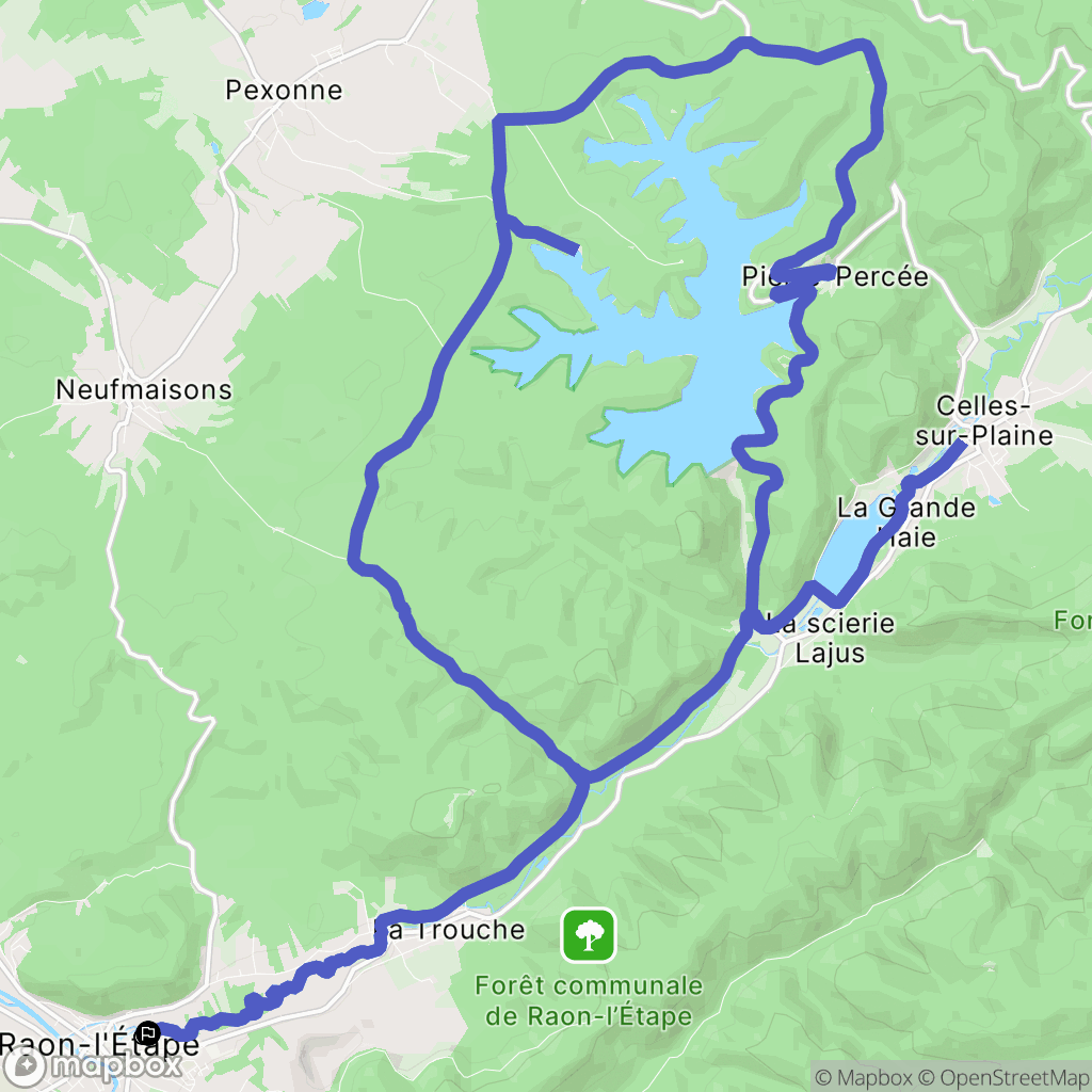 Raon-l'Étape : carte du parcours de randonnée - France