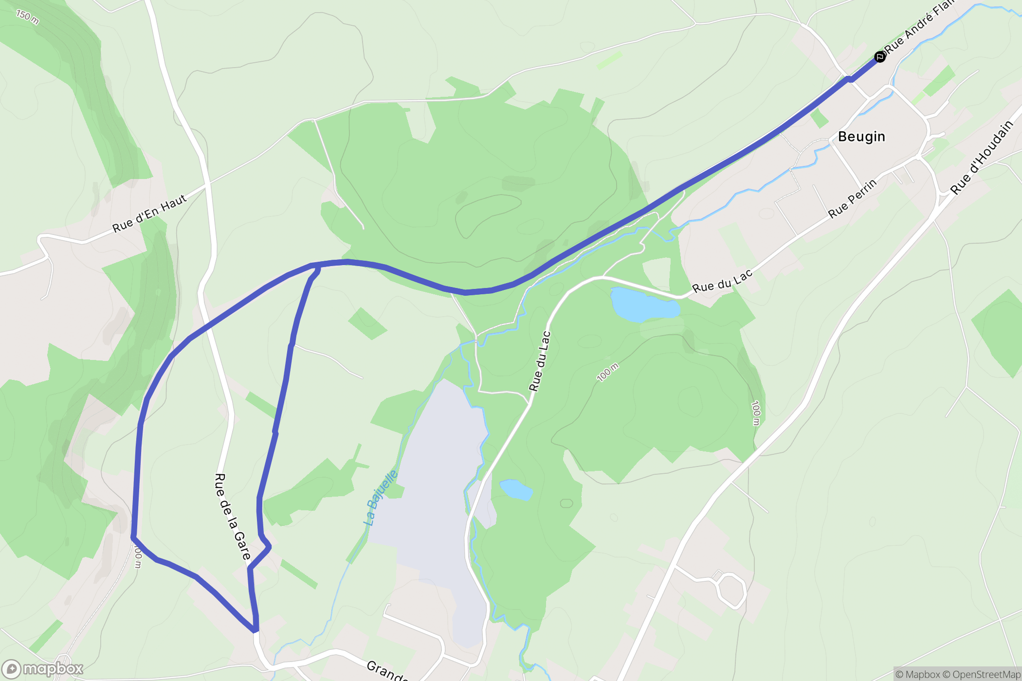 Beugin : carte du parcours de randonnée - France