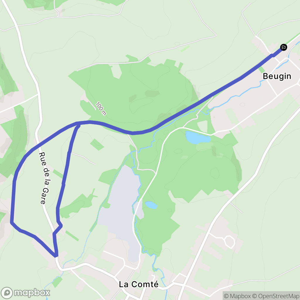 Beugin : carte du parcours de randonnée - France