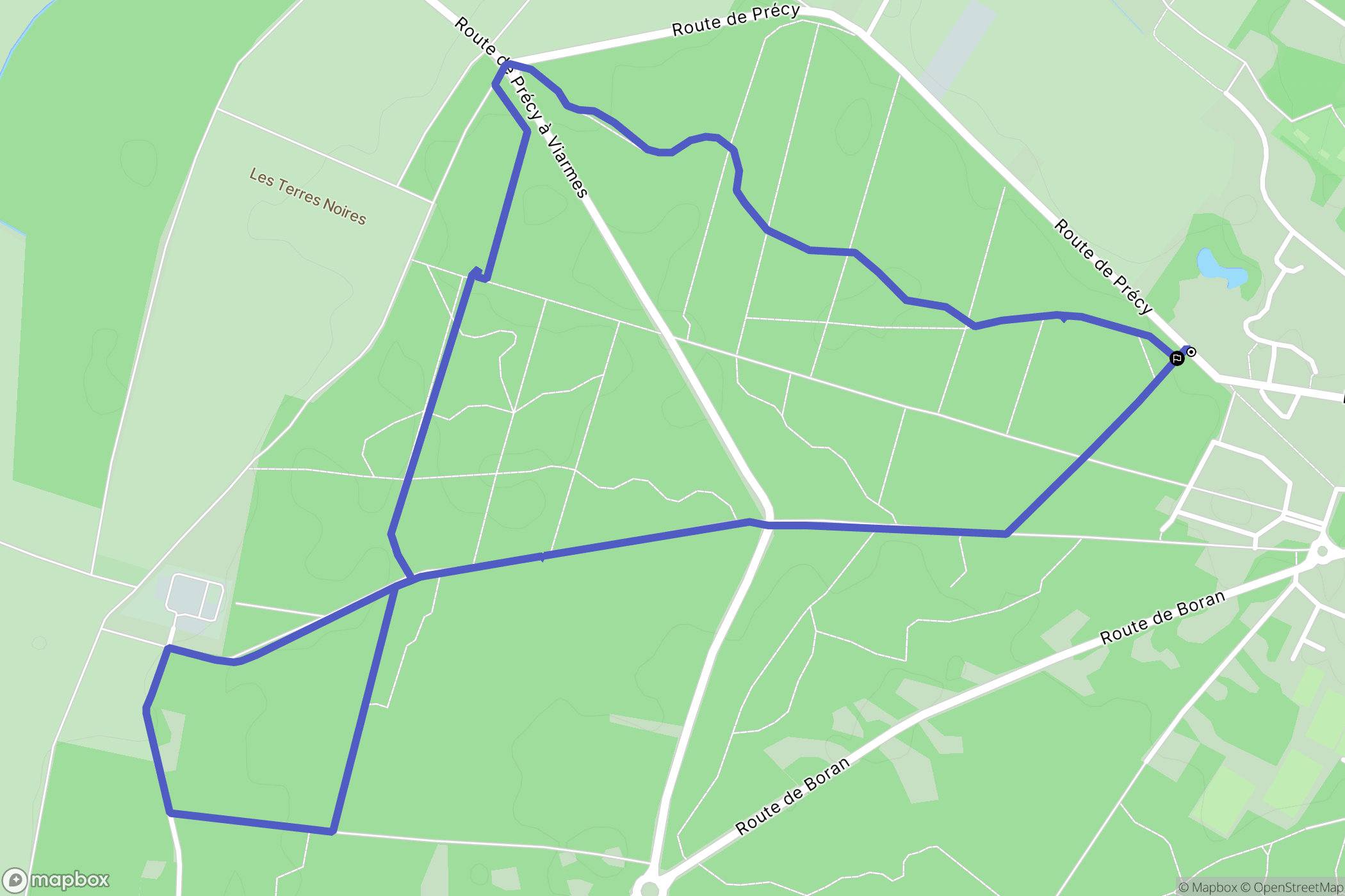 Gouvieux : carte du parcours de randonnée - France
