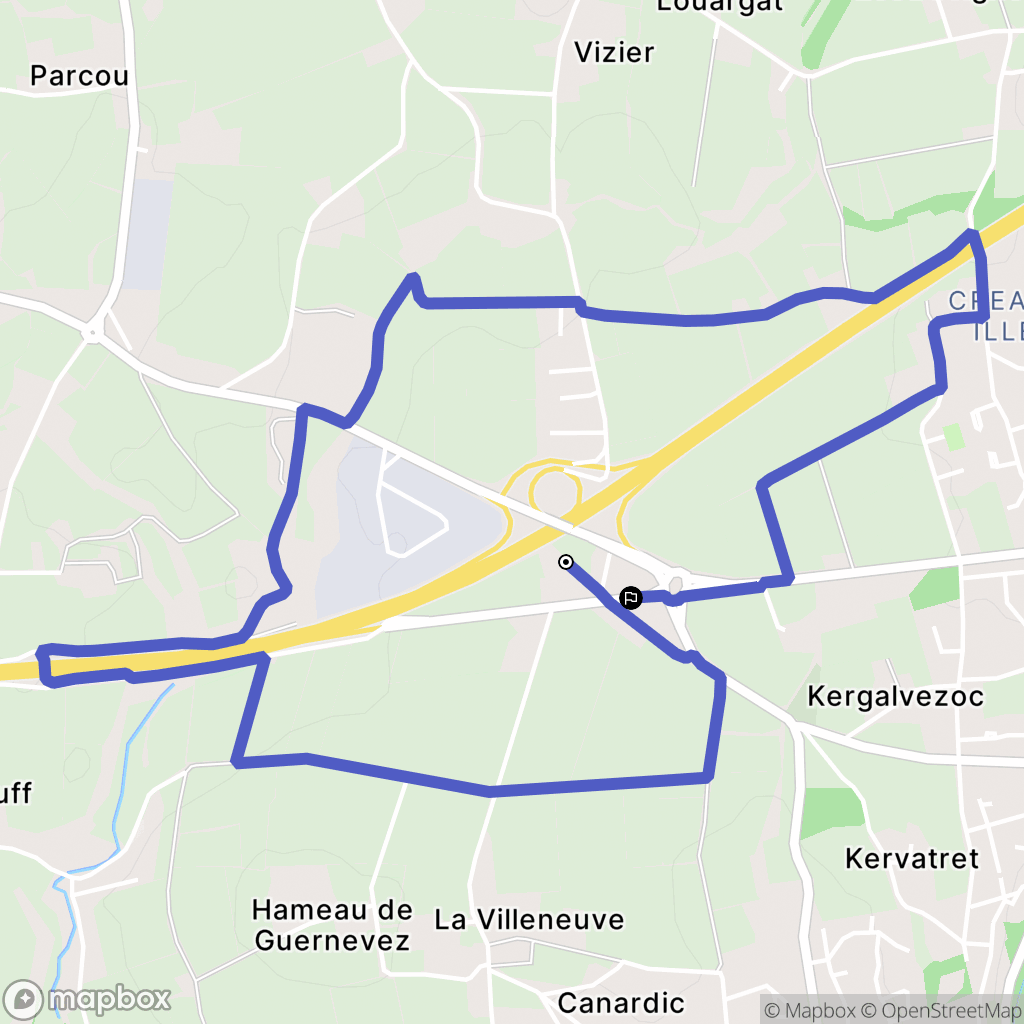Bodilis : carte du parcours de randonnée - France