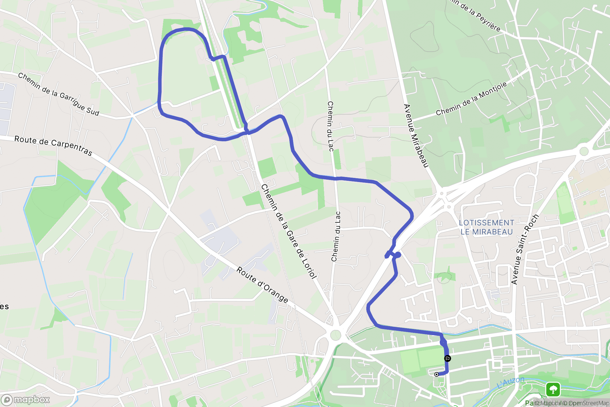 Carpentras : carte du parcours de randonnée - France