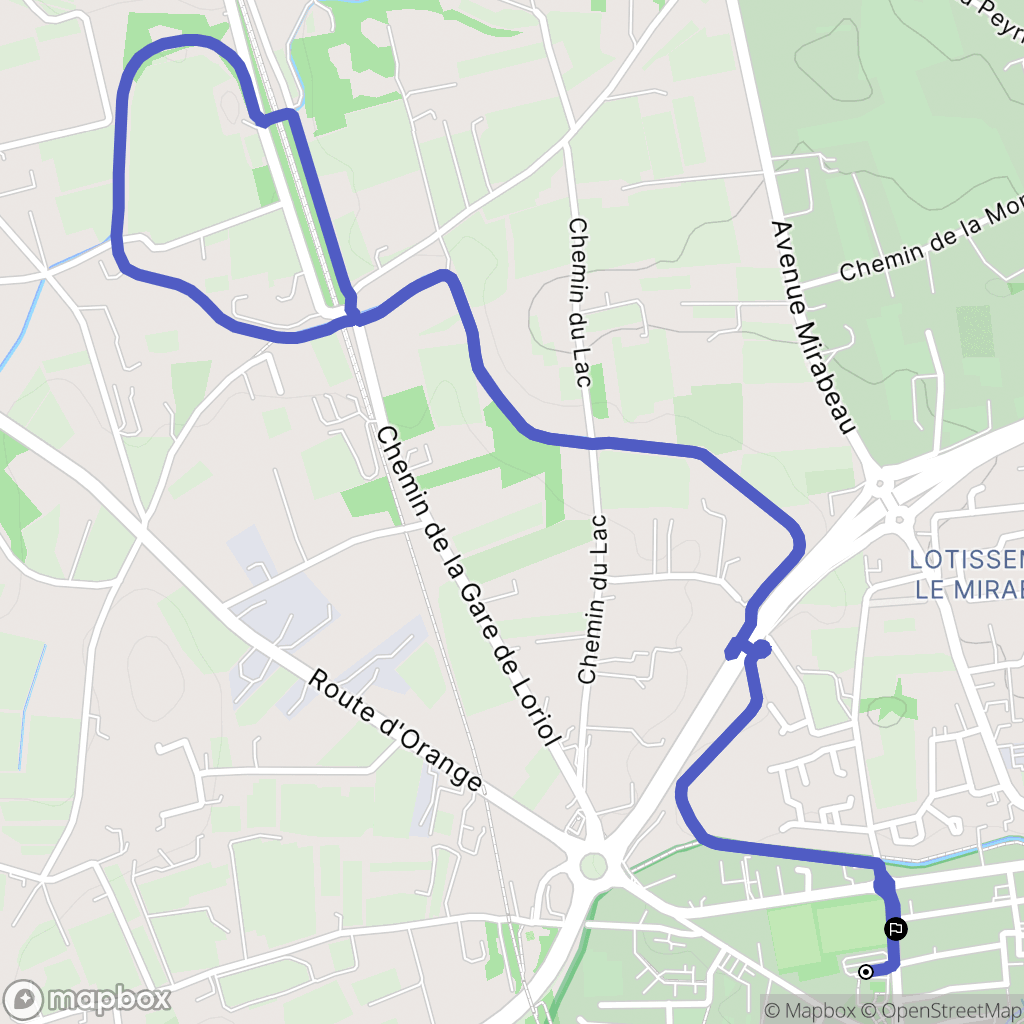 Carpentras : carte du parcours de randonnée - France