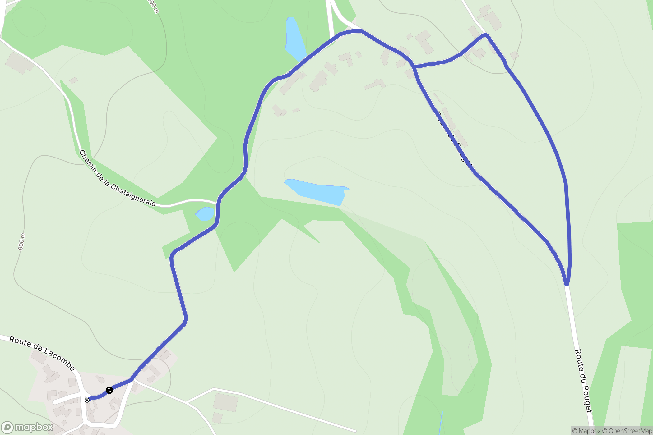 Pradinas : carte du parcours de randonnée - France