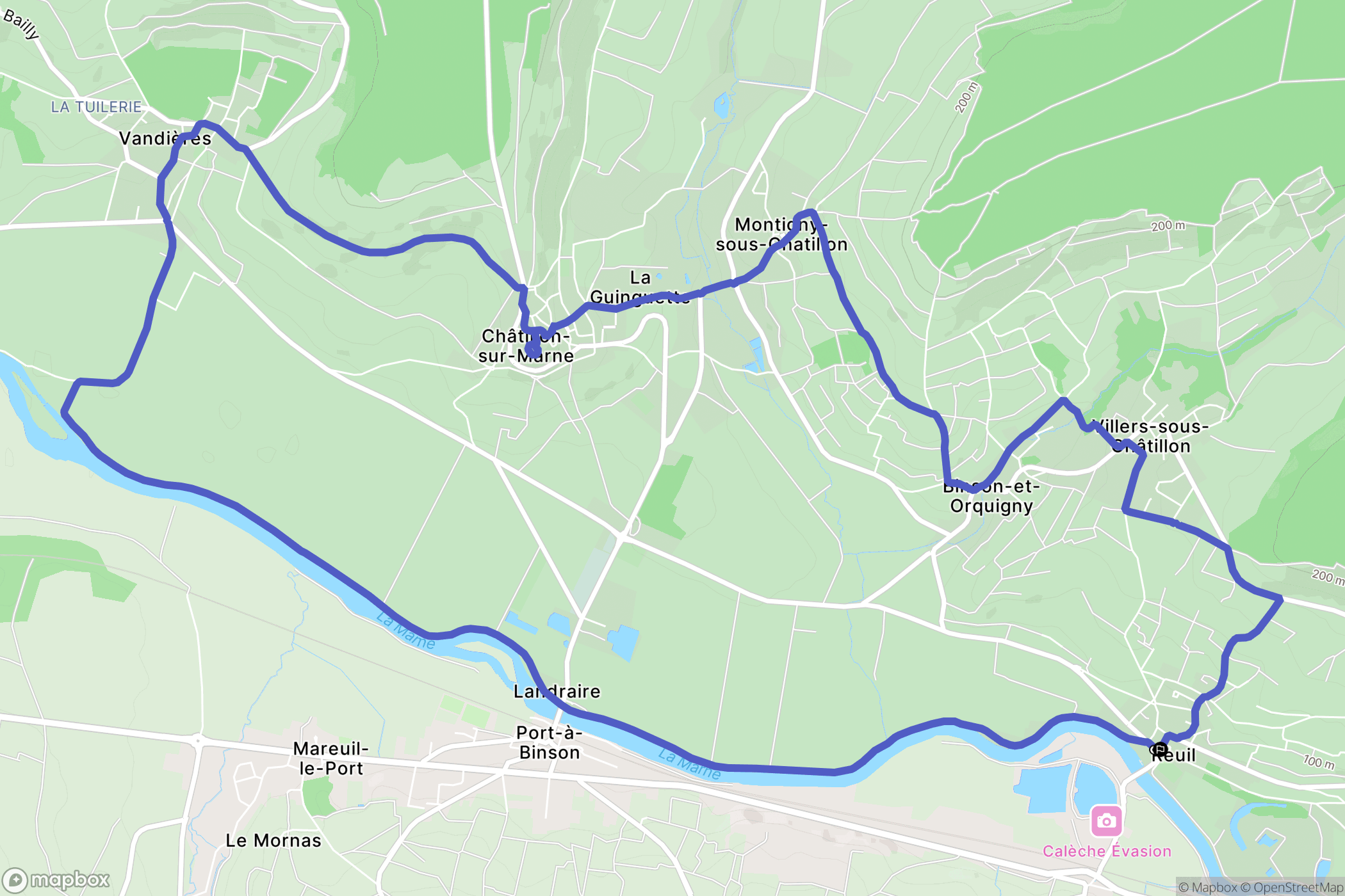 Cœur-de-la-Vallée : carte du parcours de randonnée - France