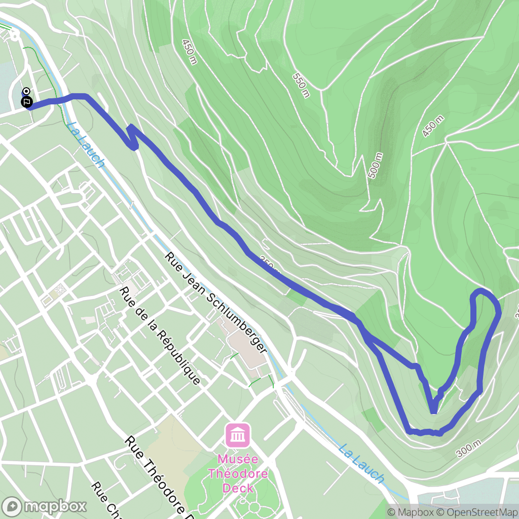 Guebwiller : carte du parcours de randonnée - France