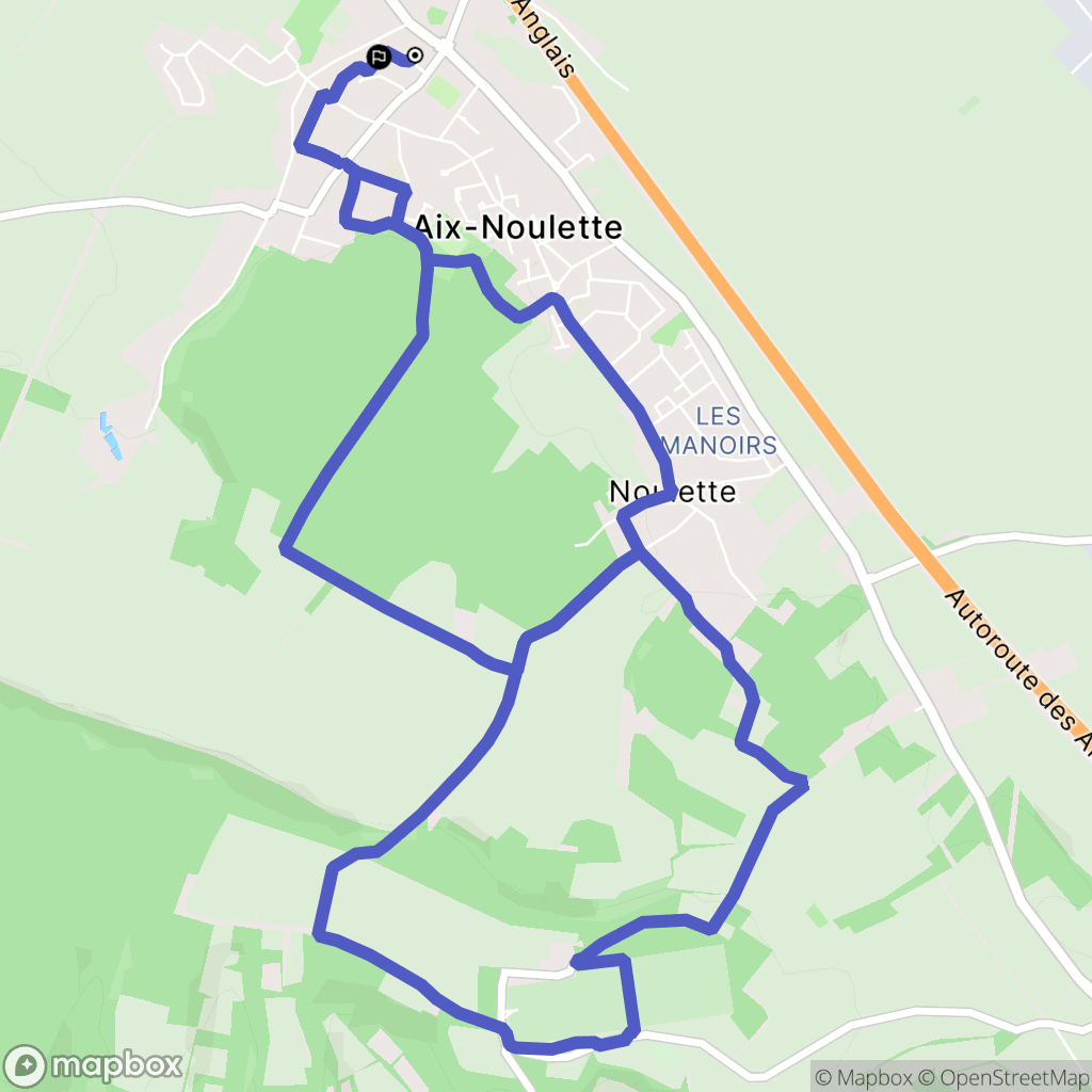 Aix-Noulette : carte du parcours de randonnée - France