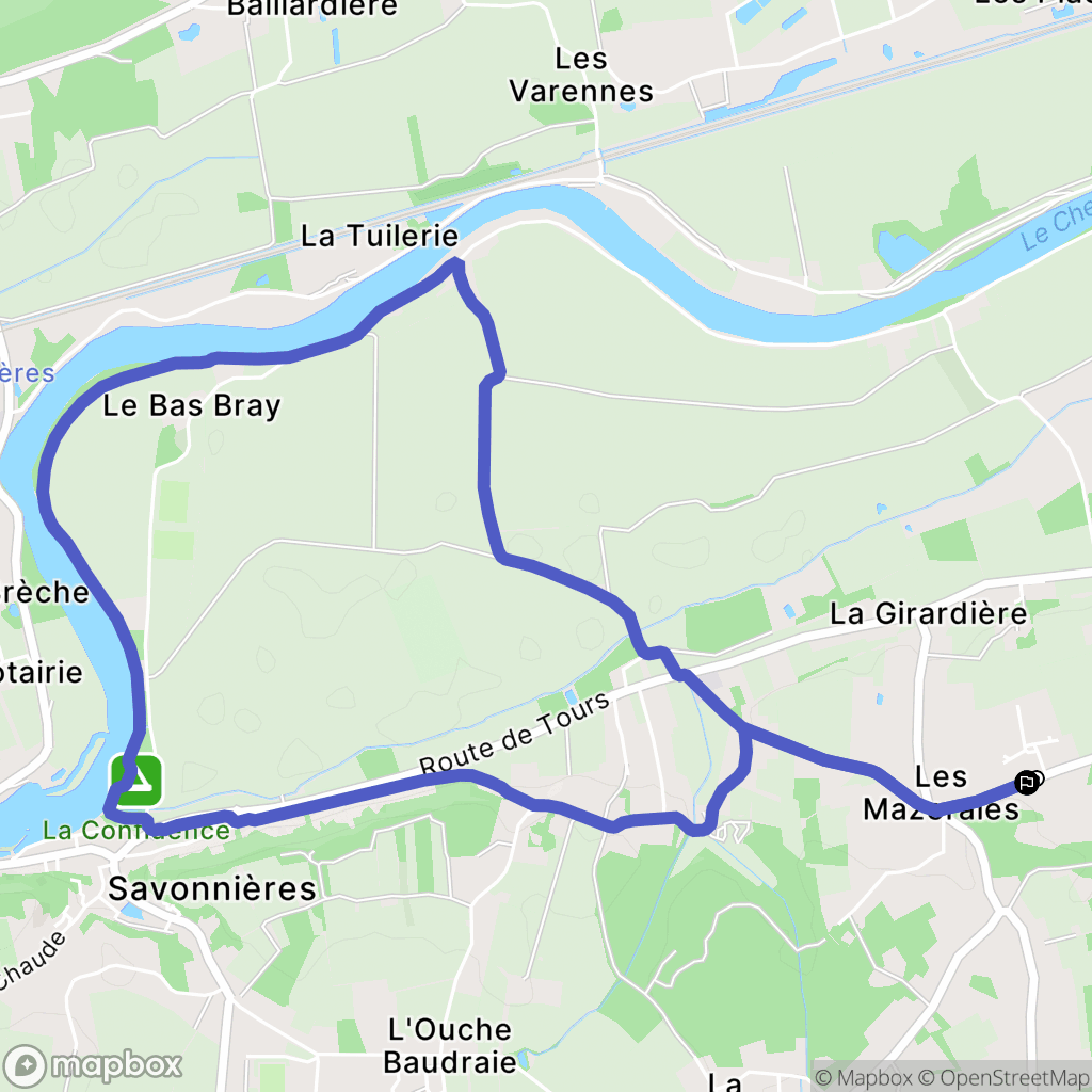 Savonnières : carte du parcours de randonnée - France