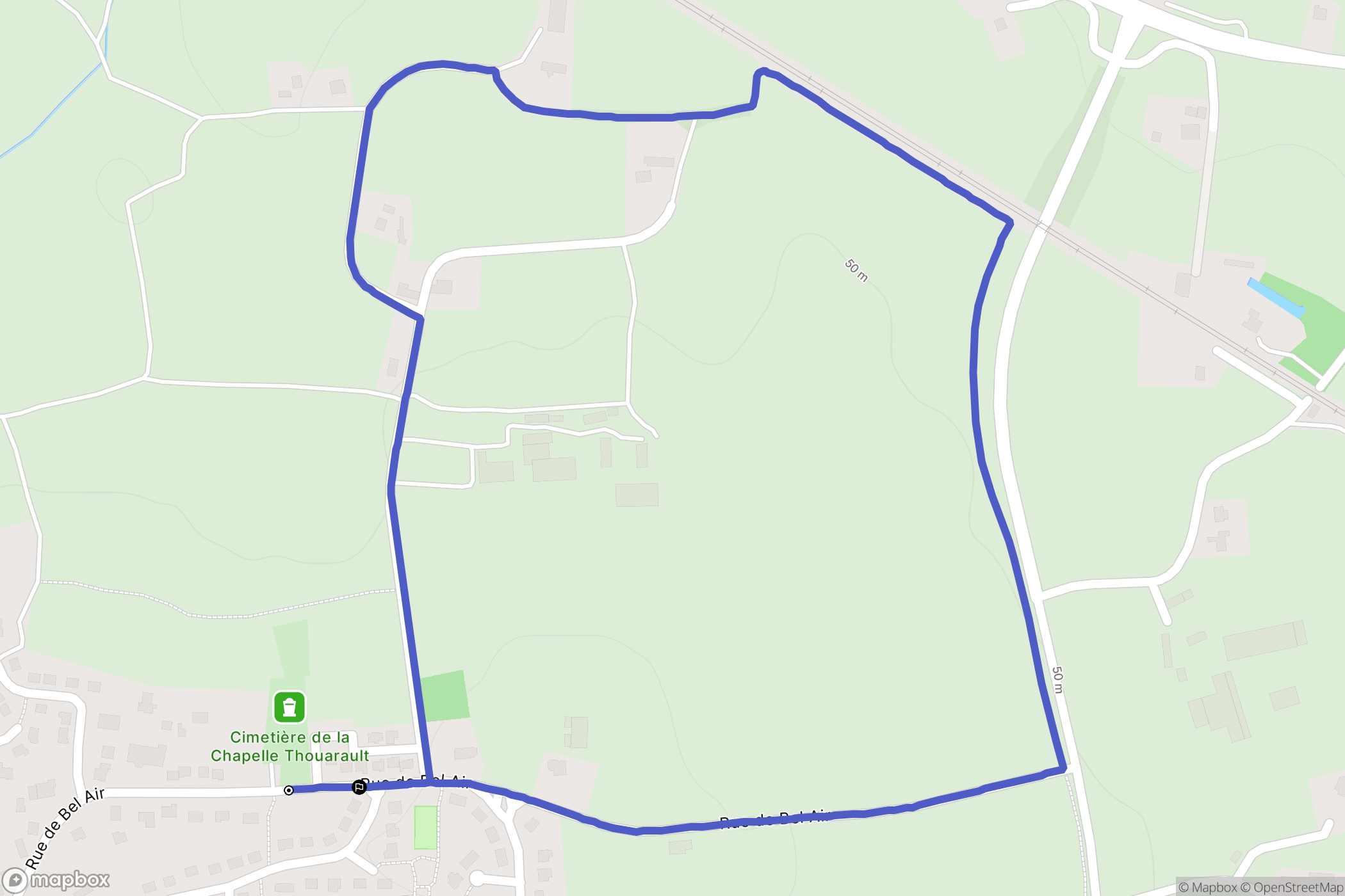 La Chapelle-Thouarault : carte du parcours de randonnée - France