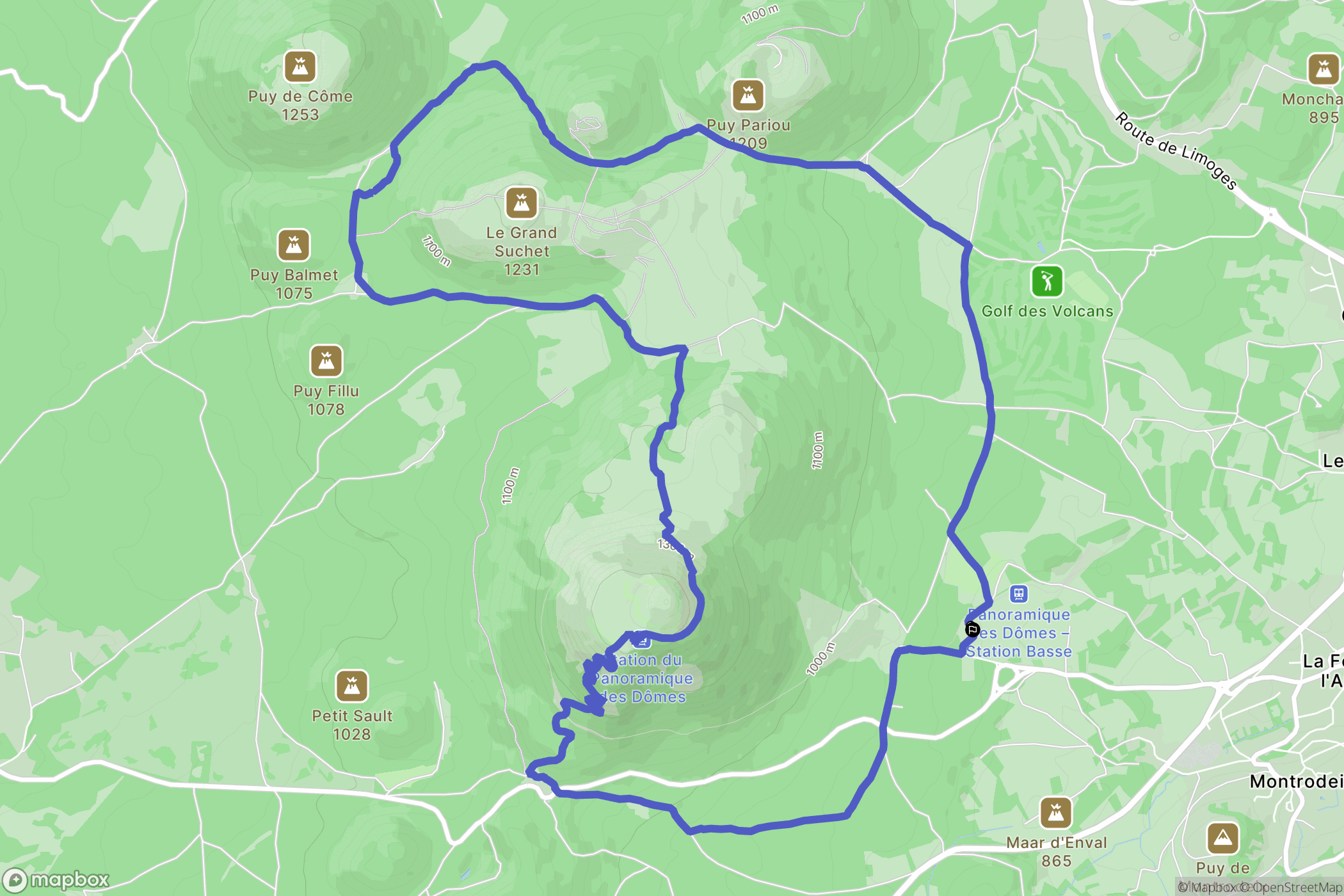 Orcines : carte du parcours de randonnée - France
