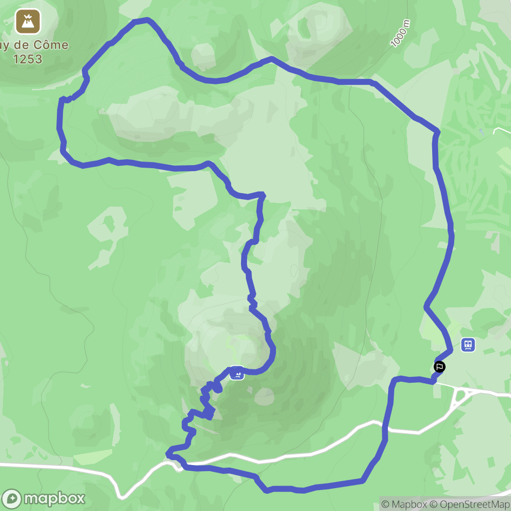 Orcines : carte du parcours de randonnée - France