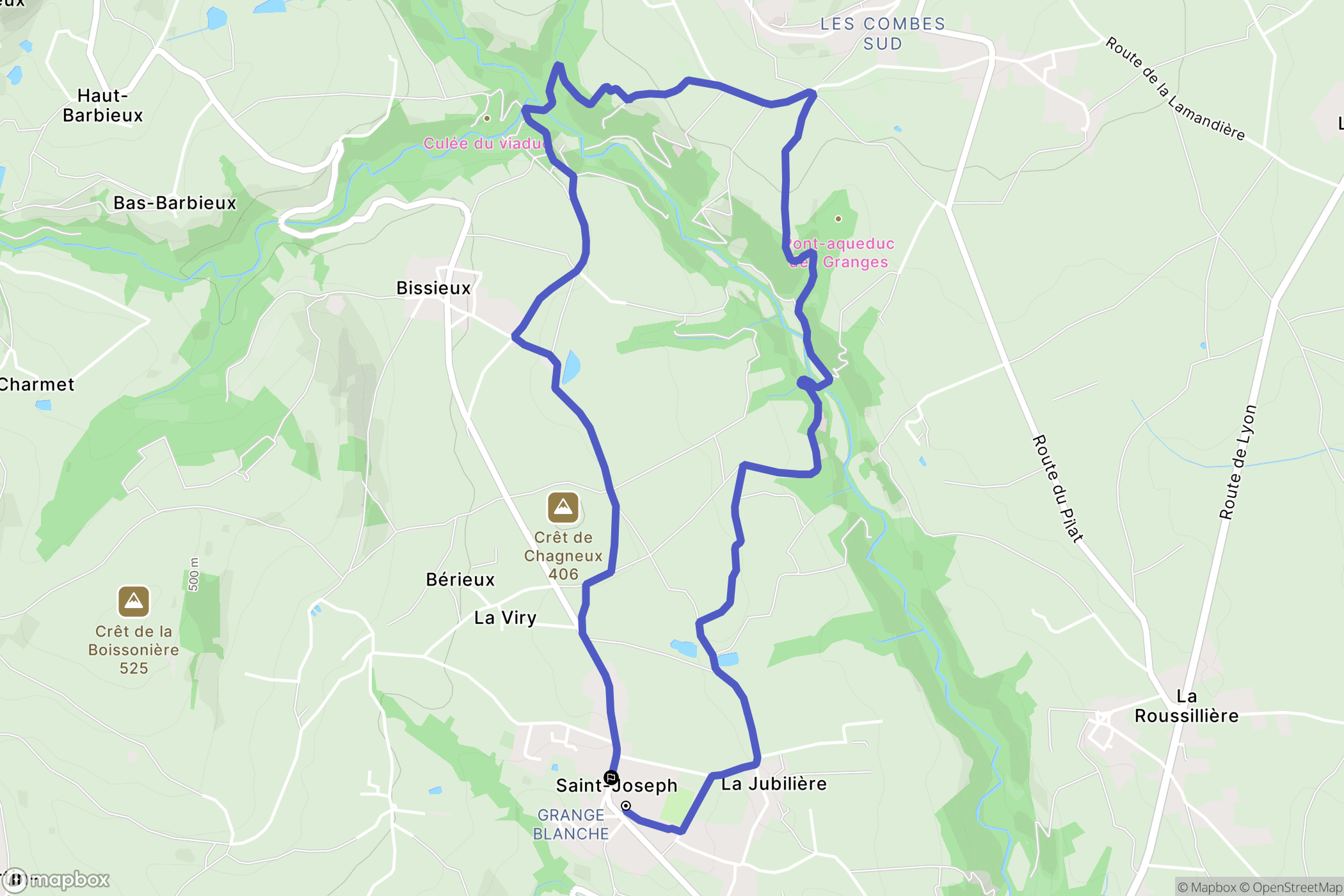 Saint-Joseph : carte du parcours de randonnée - France