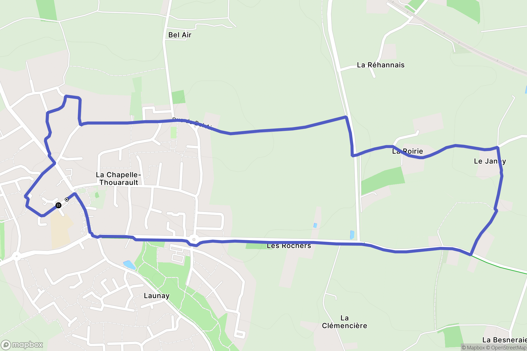 La Chapelle-Thouarault : carte du parcours de randonnée - France