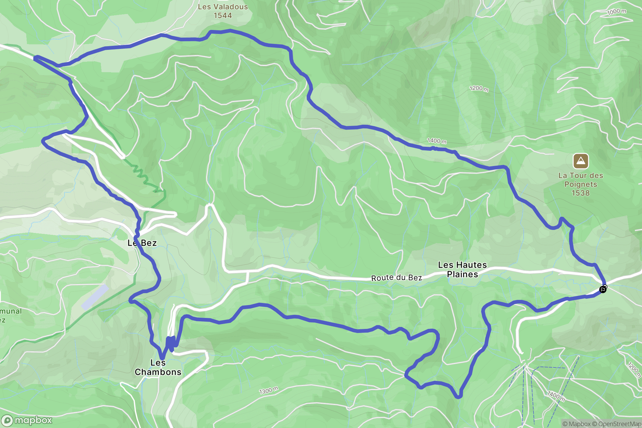La Souche : carte du parcours de randonnée - France