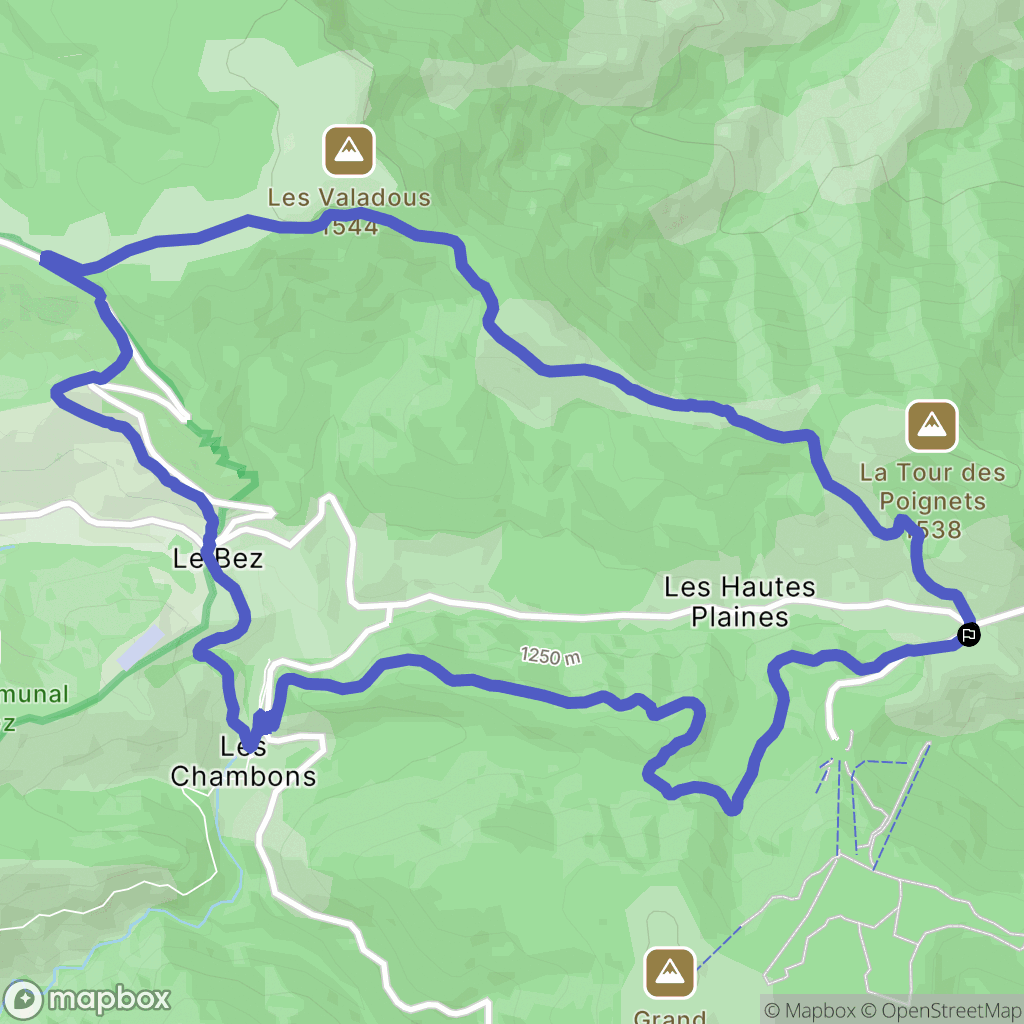La Souche : carte du parcours de randonnée - France