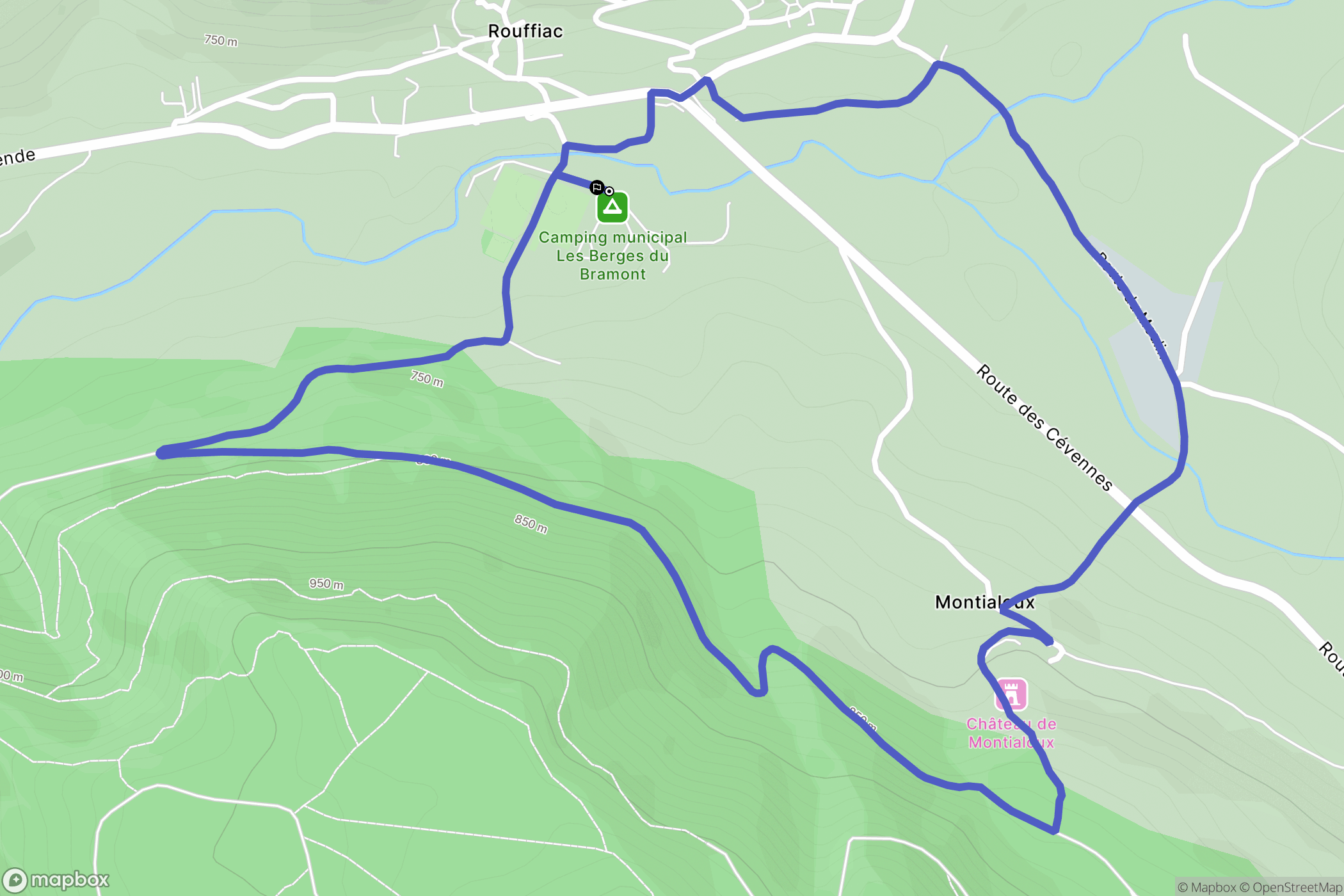 Saint-Bauzile : carte du parcours de randonnée - France