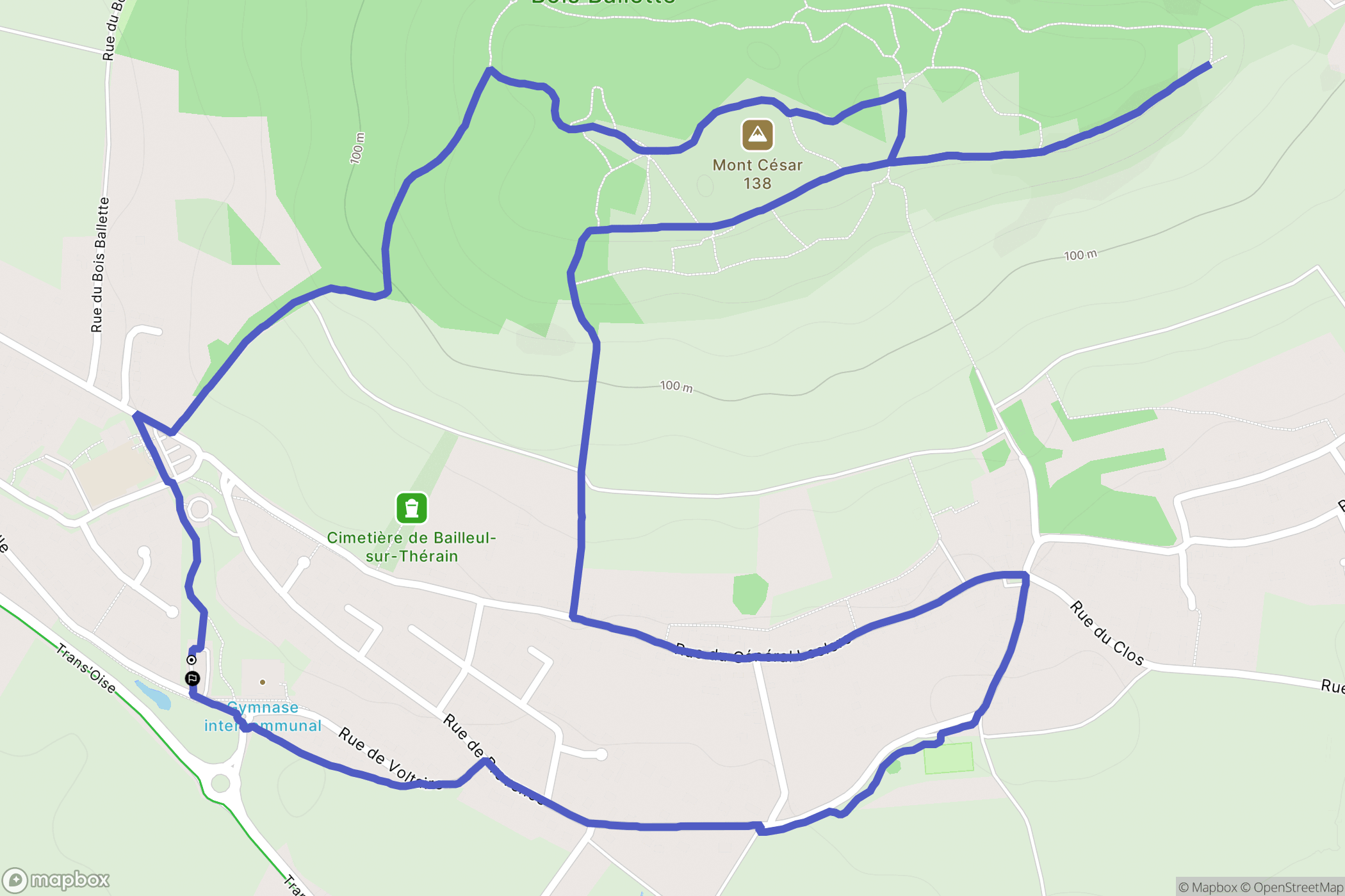 Bailleul-sur-Thérain : carte du parcours de randonnée - France