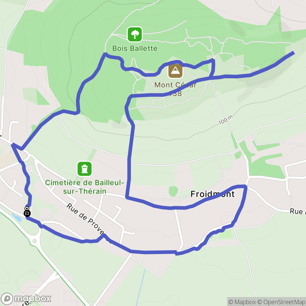 Bailleul-sur-Thérain : carte du parcours de randonnée - France