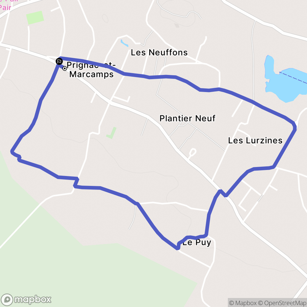 Prignac-et-Marcamps : carte du parcours de randonnée - France
