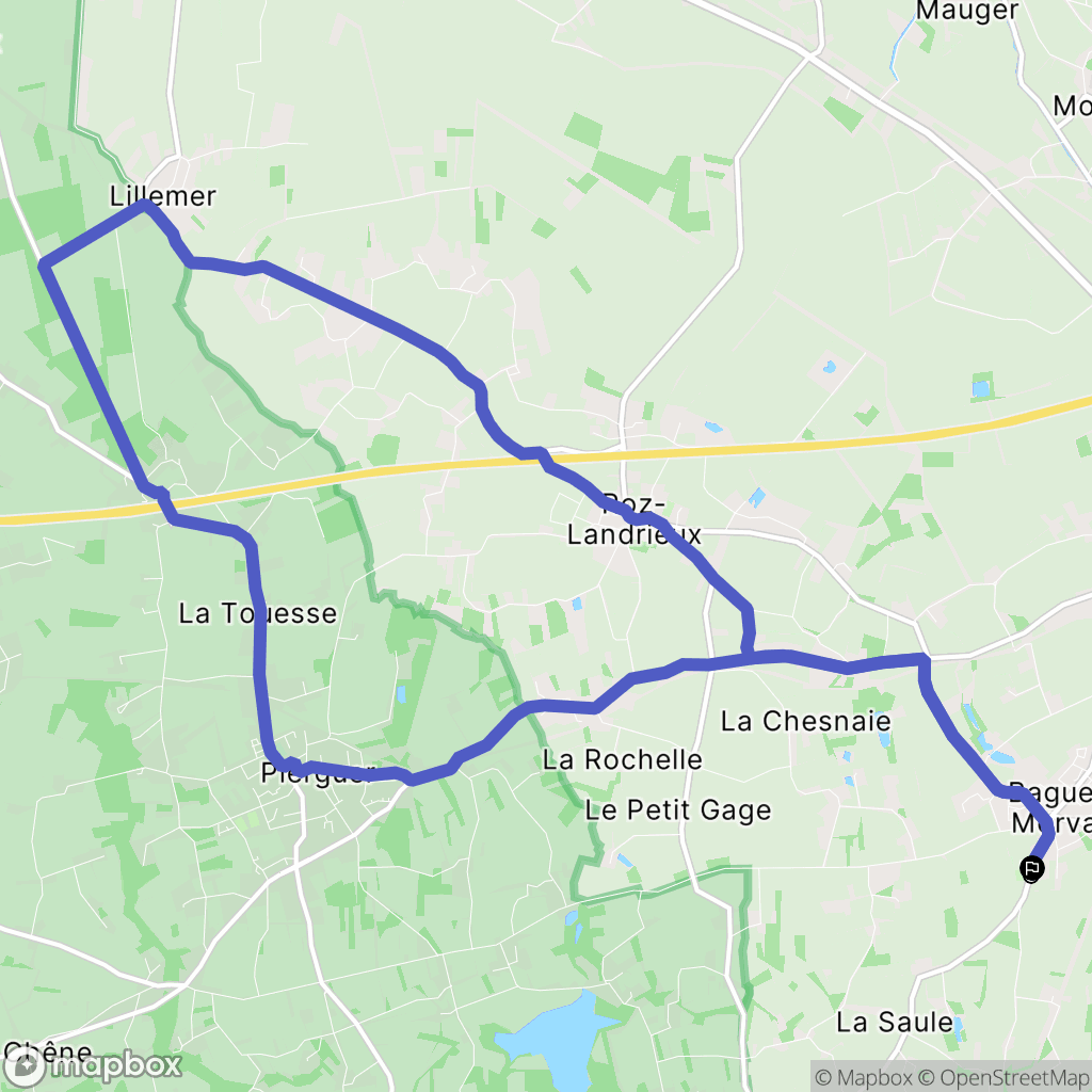Baguer-Morvan : carte du parcours de randonnée - France