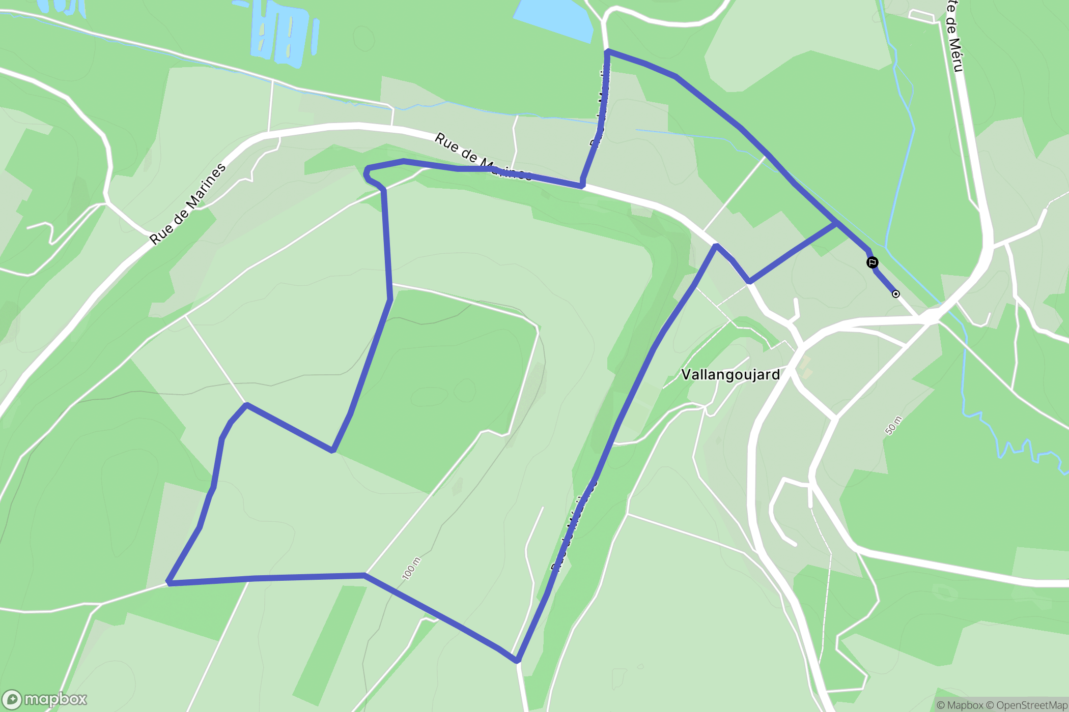 Vallangoujard : carte du parcours de randonnée - France