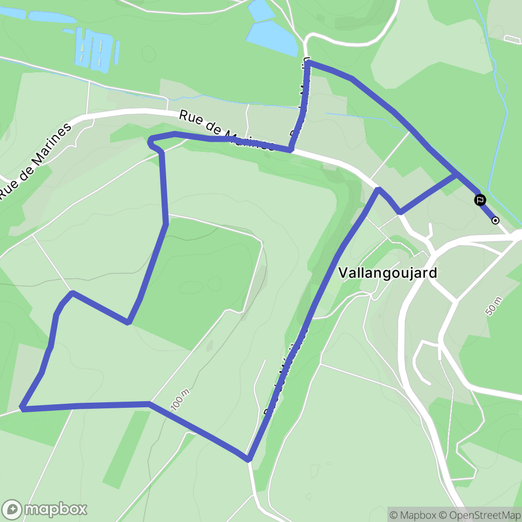 Vallangoujard : carte du parcours de randonnée - France