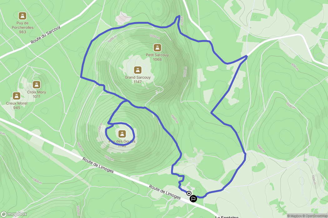 Orcines : carte du parcours de randonnée - France