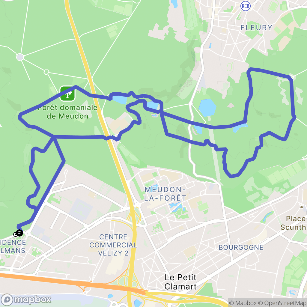 Vélizy-Villacoublay : carte du parcours de randonnée - France