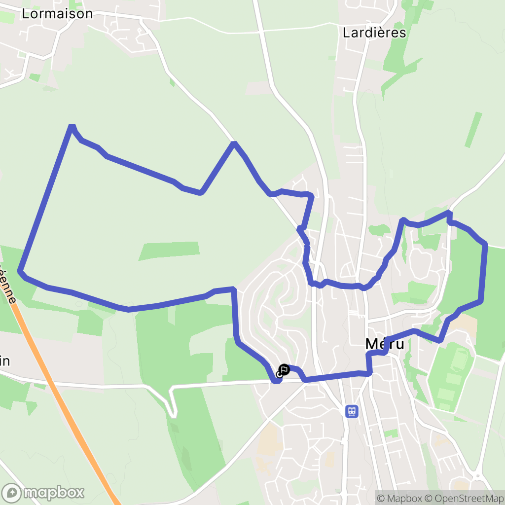 Méru : carte du parcours de randonnée - France