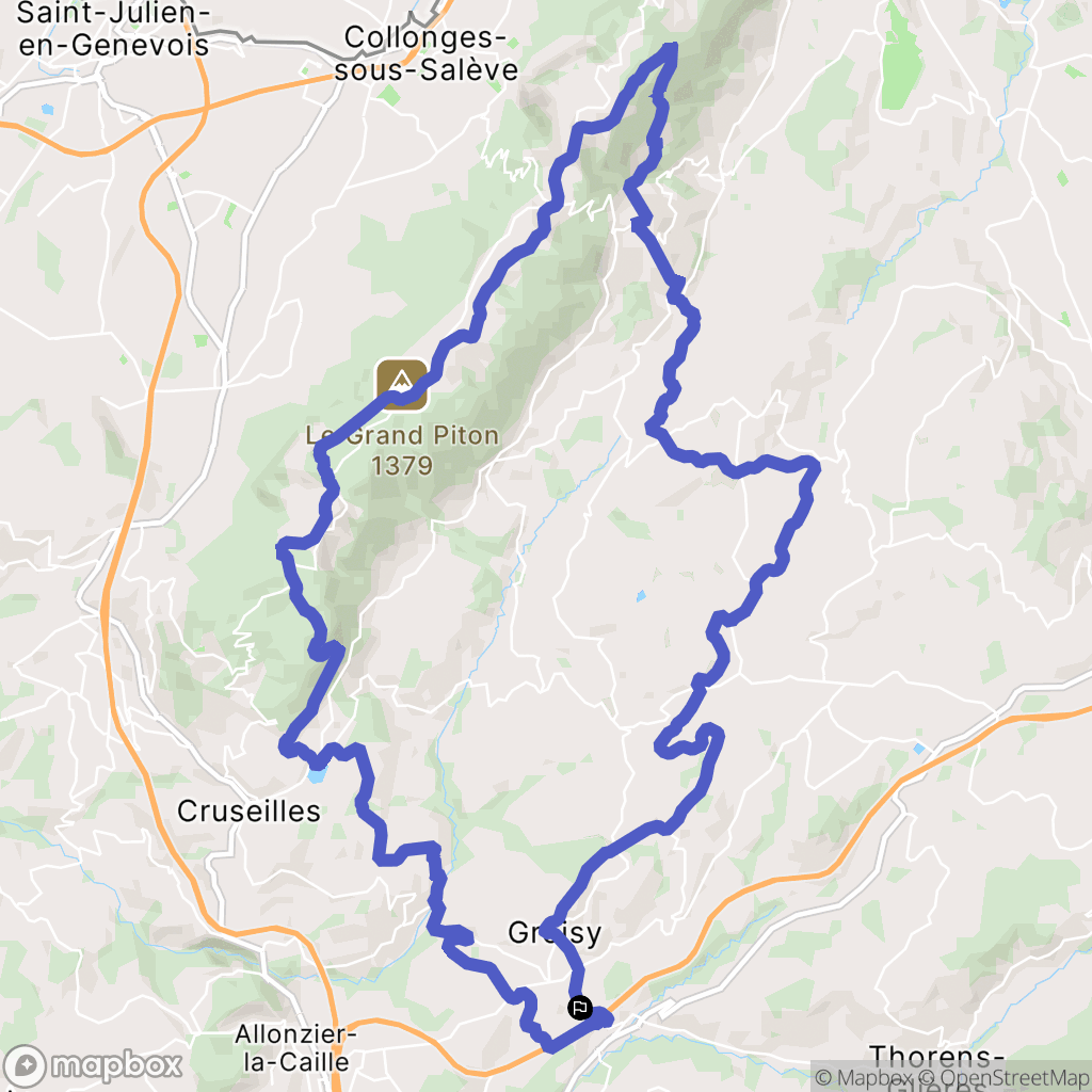 Groisy : carte du parcours de randonnée - France