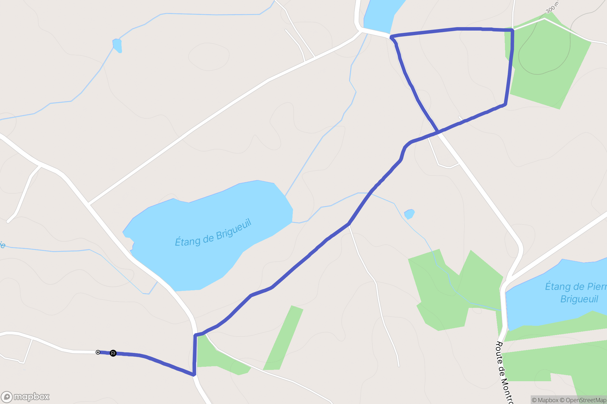 Brigueuil : carte du parcours de randonnée - France