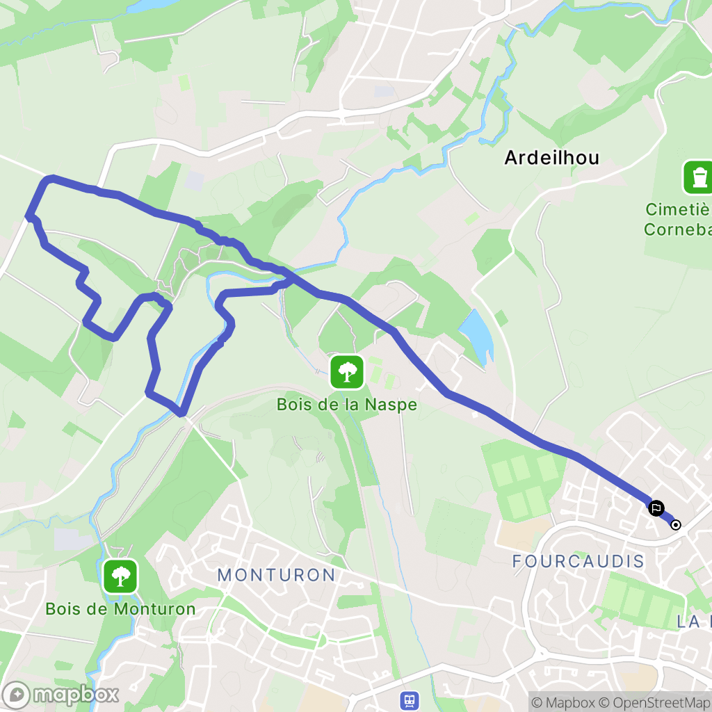 Colomiers : carte du parcours de randonnée - France