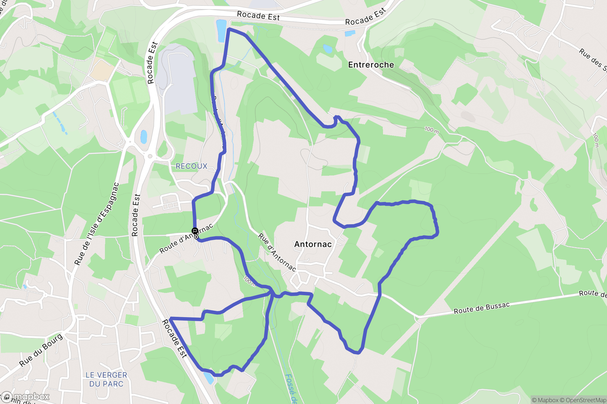 Soyaux : carte du parcours de randonnée - France