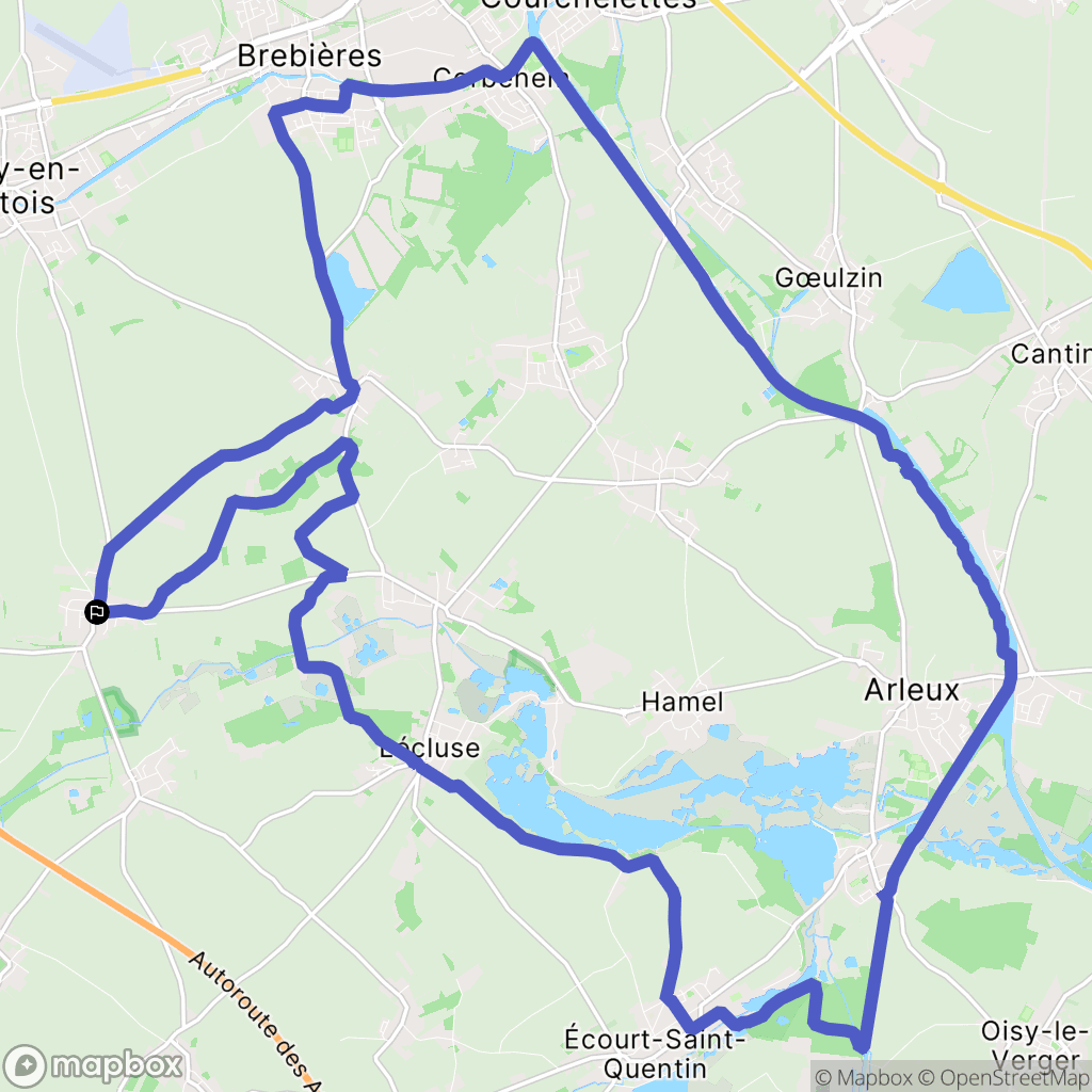 Sailly-en-Ostrevent : carte du parcours de randonnée - France