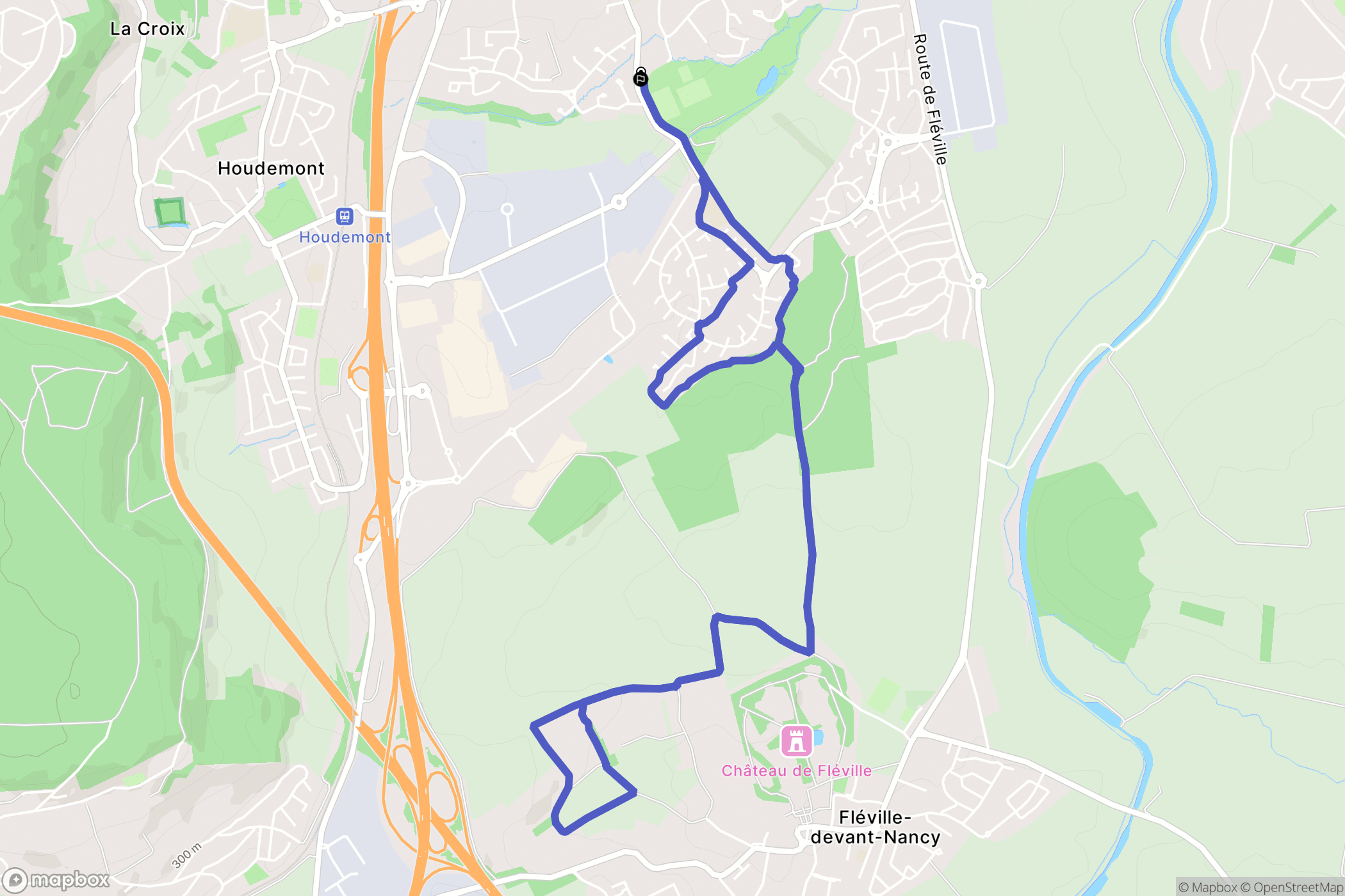 Heillecourt : carte du parcours de randonnée - France