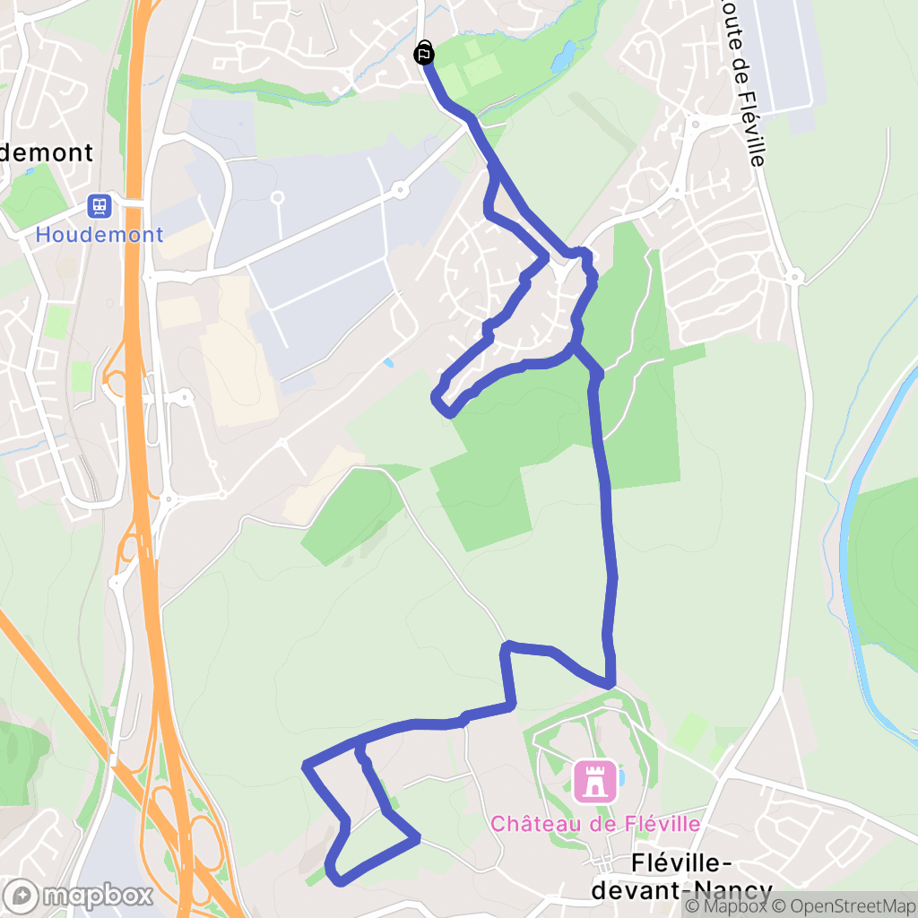 Heillecourt : carte du parcours de randonnée - France