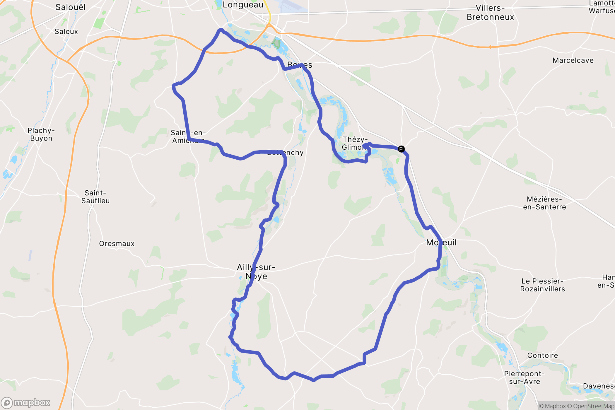 Thézy-Glimont : carte du parcours de randonnée - France