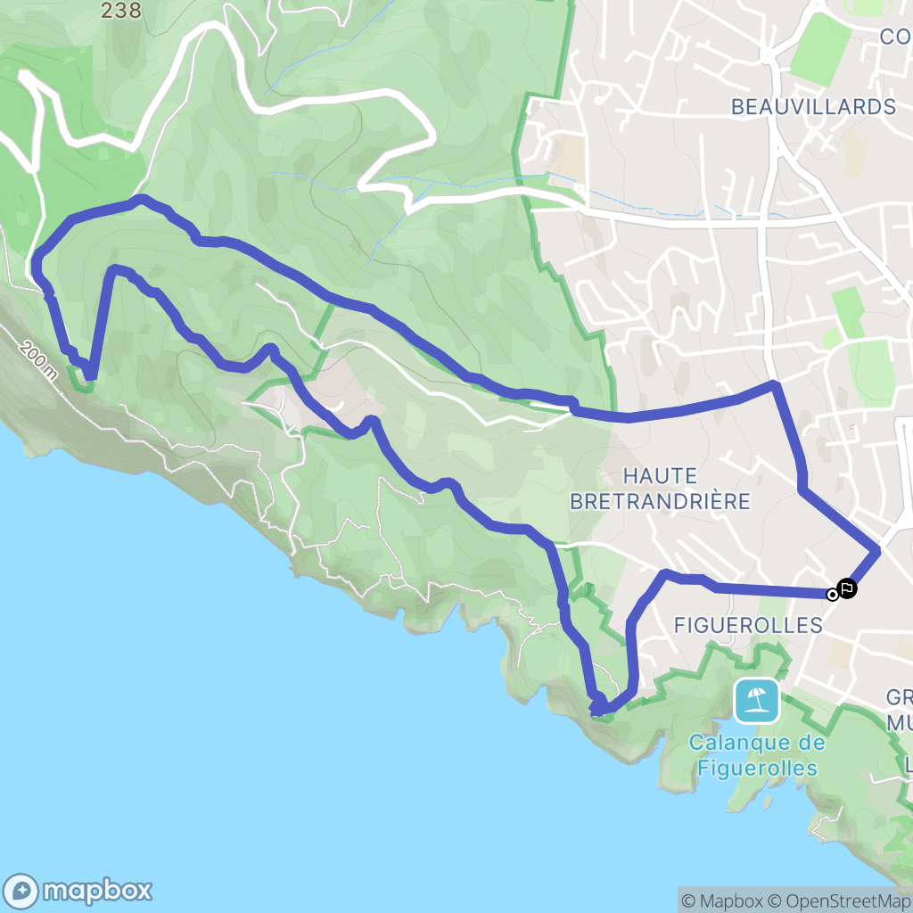 La Ciotat : carte du parcours de randonnée - France